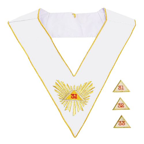 [SAUT33SOIE] Sautoir 31°, 32°, 33° Degrés - REAA (Soie)