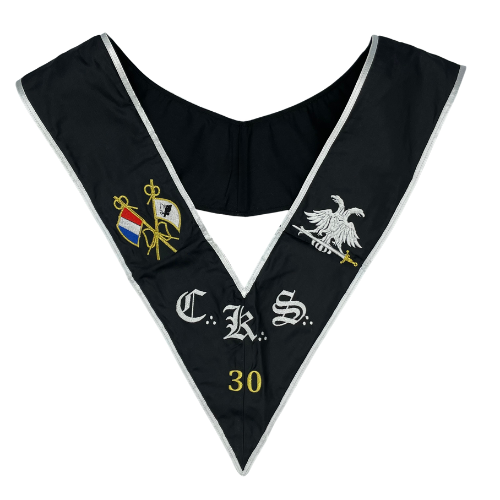 [SAUTCHEV30SOIE] Sautoir Trois Fois Puissant Grand Maître Chevalier Kadosh 30° degré - REAA (Soie)