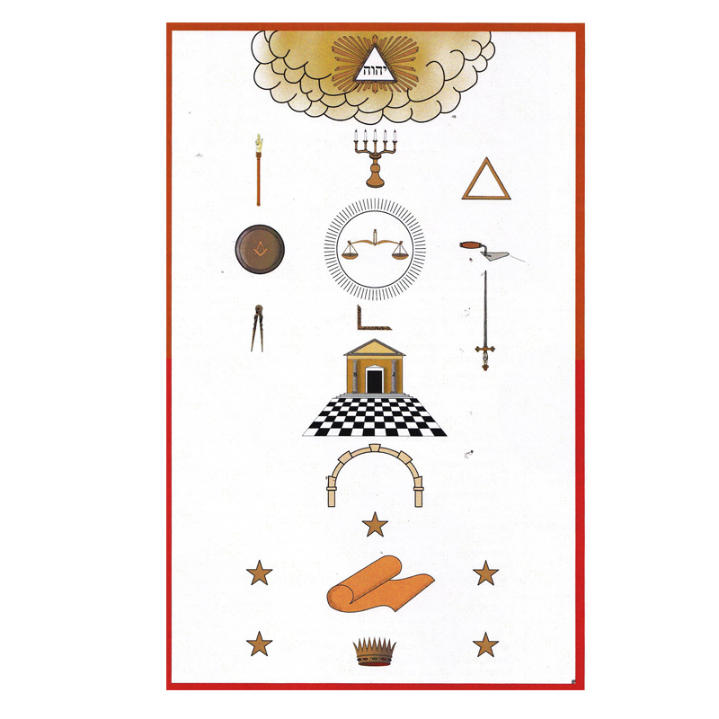 [TABLO16VINYLE] Tapis de Loge Prince de Jérusalem 16° degré - REAA (Vinyle)