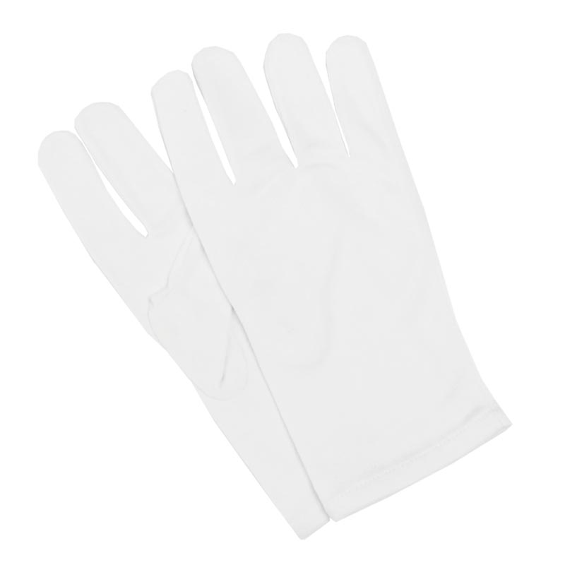 [TAGANTCOTONBS] Gants Maçonniques en Coton (Taille S - 55, Blanc)