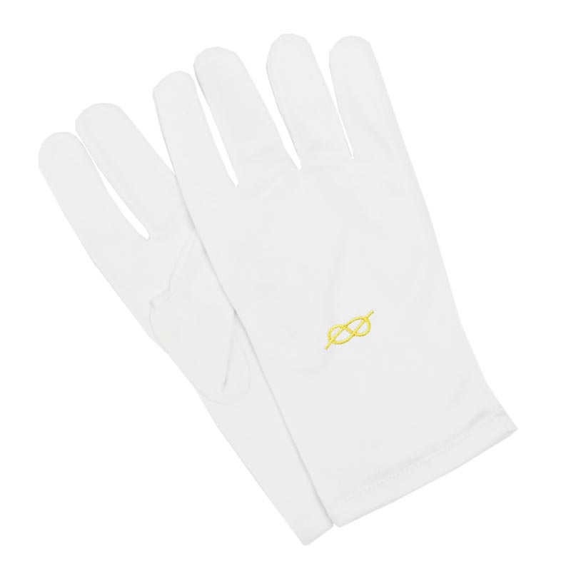 Gants Maçonniques Blancs Lac d'Amour en Or