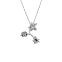 Pendentif Maçonnique - Équerre-Compas, Feuille d’Acacia et Myosotis - argenté