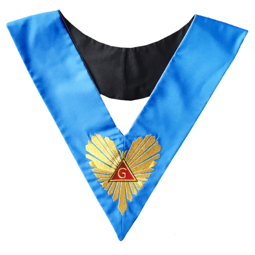 [RRFMSAUTVMDGSOIE] Sautoir Vénérable Maître Delta Lettre G - Rite Français ModerneRFM (Soie)