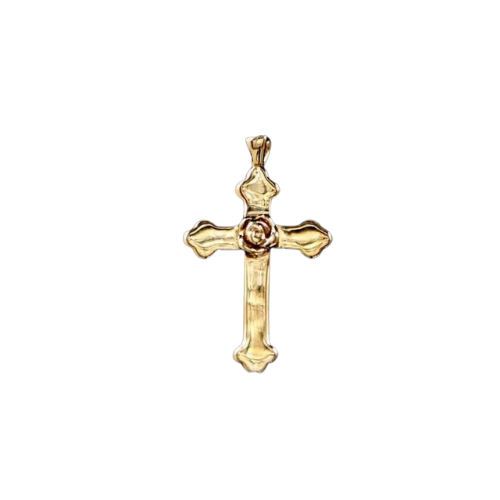 [PENDCROIXMYSROSECROIX] Pendentif Croix Mystique Rose-Croix