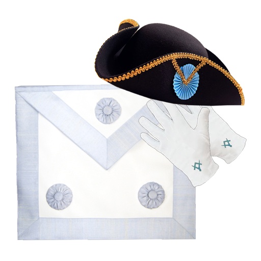 [RRERSUPTMLOT] Ensemble Maître Tablier + Tricorne + Gants brodés - RER